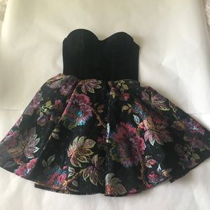 MINKPINK | Velvet Corset Baroque Floral Mini Dress